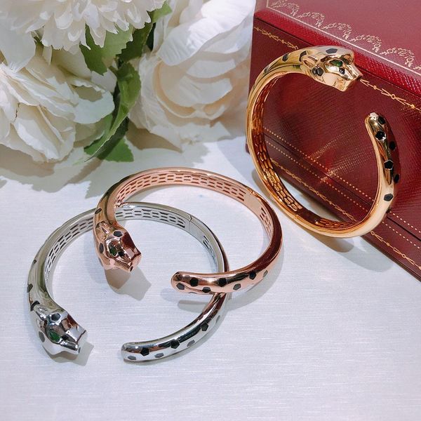 Street trend personality gold bangle domineering black spotted cheetah Bracelet leopard high quality free gift lovers party luxury love
