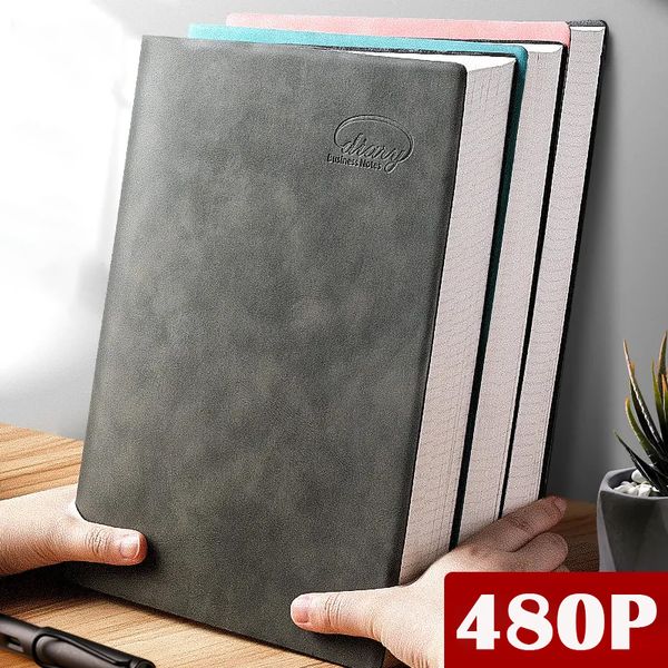 Notepads Super Thick Blank Book 80gsm 240sheets Leather Sketchbook A4 Journal Notebook Daily Business Office Work Notepad Stationery Gift 23