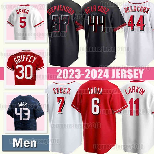 44 Elly De La Cruz Jonathan India Baseball Jersey City Connect Cincinnatis 7 Spencer Steer Tyler Stephenson 30 Ken Griffey Jr. Alexis Diaz R