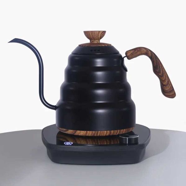 Electric Gooseneck Kettle 1000ml Teapot Wood Chips Handmade Brewing Coffee Pot Intelligent Temperature Control Teapot 110V-220V Y240924