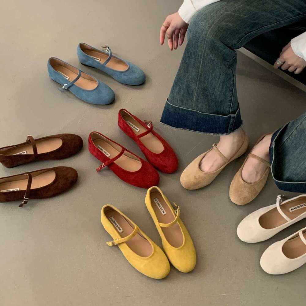 Flat Red Single Designer shoe Fairy 2025 New Summer Ballet to Match Skirts Mary Jane Shoes