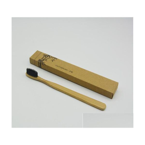 Toothbrush Bamboo Charcoal Soft Nylon Capitellum Toothbrushes For El Travel Tooth Brush Drop Delivery Health Beauty Oral Dhjek