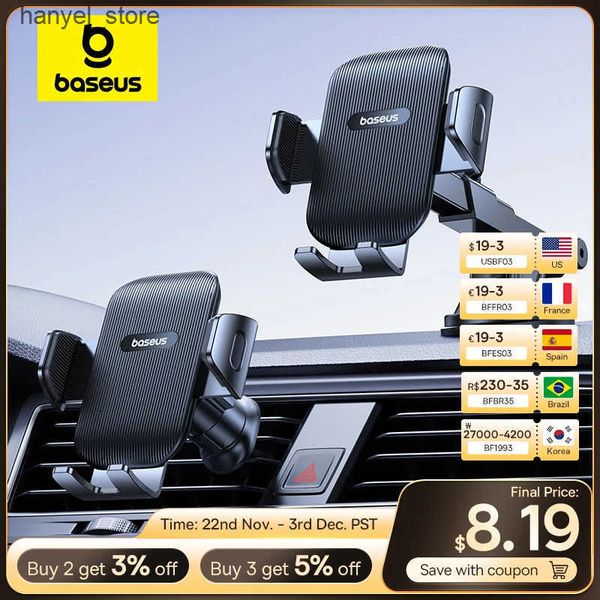 Phone Holders Baseus car suction cup for dashboard windshield ventilation clip Pro Max X L240910