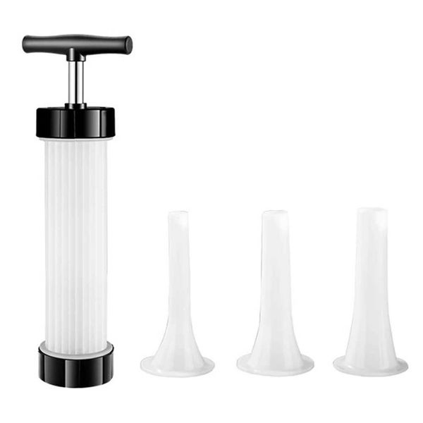 Manual Sausage Stuffer Gadget with 3 Filling Nozzles Meat Injector Tool BPA Suitable for Family Gatherings and Barbecues Y250117