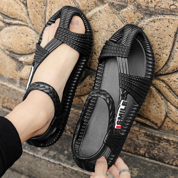 2024 Large Size High Quality Men&#039;s EVA Straw Sandals Flat Light Outdoor Beach Shoes
