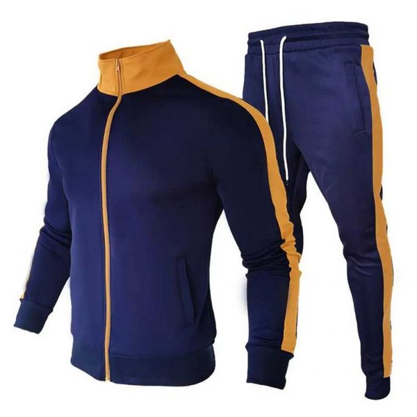 Testes masculinos Popular Long Sve Roupa Long Sve Zipper Drawstring Warm Tracksuit Set Sports Sports de inverno Autumn para desgaste diário