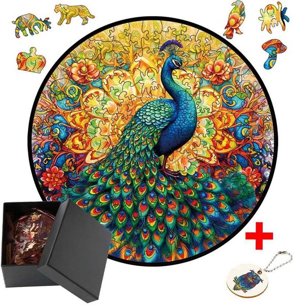 3D Puzzles Peacock Animal Wooden Puzzle For s Adults 3D DIY Crafts Jigsaw Educational Wood Puzzle Game Perfect Gift Hell Difficulty H241119