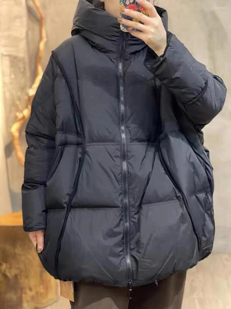 Women&#039;s Down Lagabogy 2025 Winter Women 90%White Duck Jacket Hooded Warm Oversize Puffer Coat Female Casual Loose Parka Pocket Outerwear