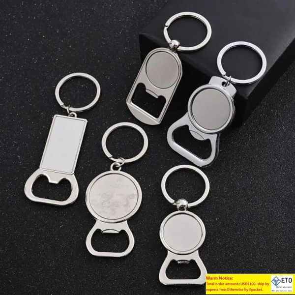 5 style Sublimation Blank Beer Bottle Opener Keychain Metal Heat Transfer Corkscrew Key Ring Household Kitchen Tool