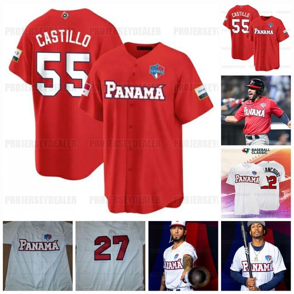 Panama 2023 World Baseball Classic Jersey WBC Christian Bethancourt Jonathan Arauz Caballero wan Wright Luis Castillo Jose Ramos Wilfredo La