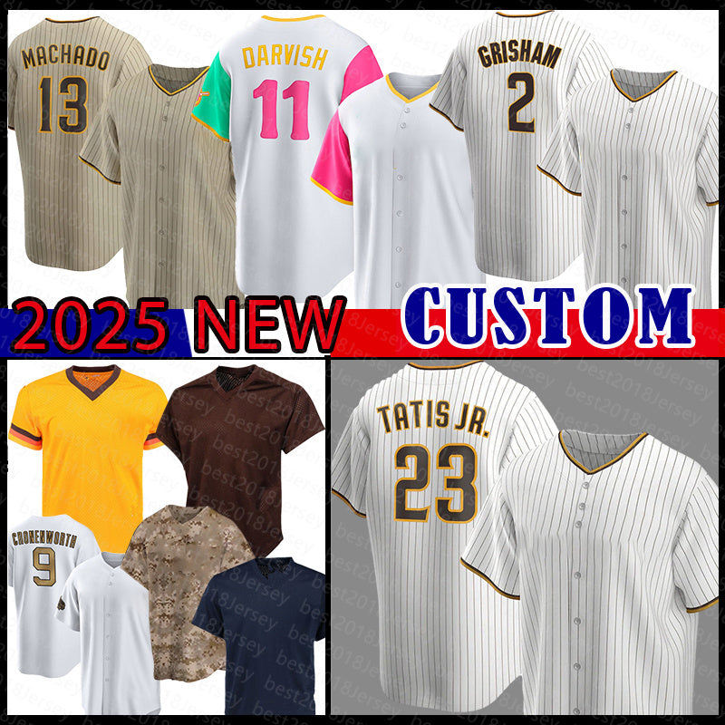 Mens Yu Darvish Baseball Jerseys Manny Machado Fernando Tatis Jr. Jackson Merrill Xander Bogaerts Dylan Cease Robert Suarez Jake Cronenworth Bryan H