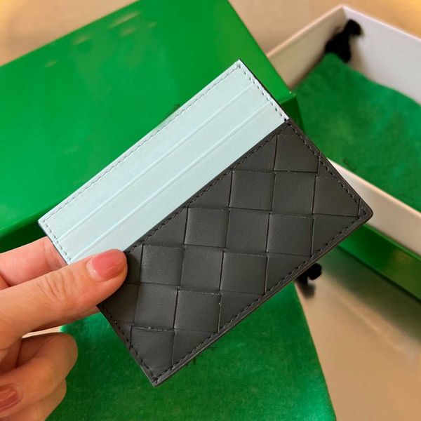 luxury card holder designer card holders 10A top quality genuine leather mini wallet woven design purses Korean Version men women thin Credi