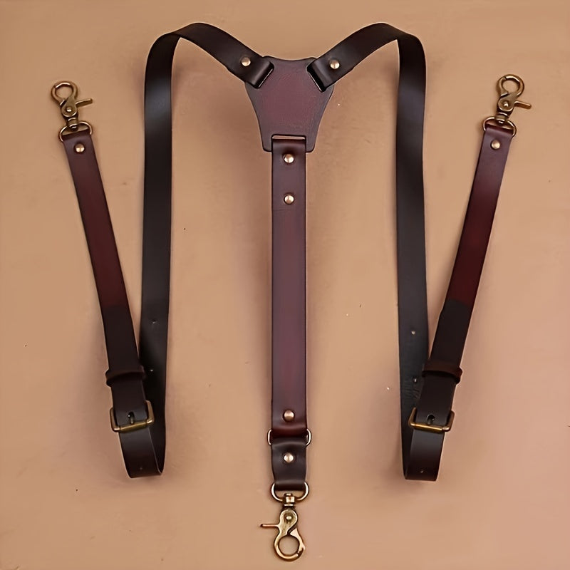 TEMU 1 Pc Retro Pu Men's Suspenders Maintains A Fashionable And Elegant Look, Perfect For Daily Wear And An Ideal Choice For Gift Giving