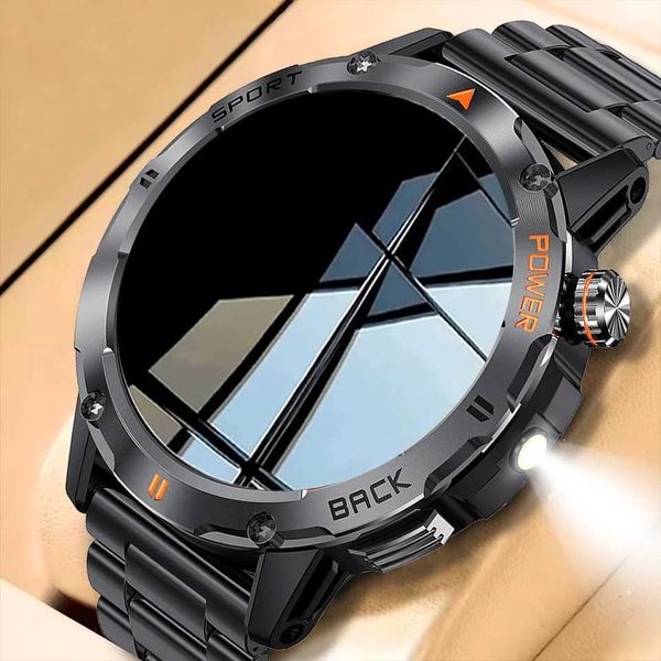 High Quality New Flashlight outdoor sports smartwatch for men height air pressure measurement compass AI voice assistant BT Call 400mAh Smar