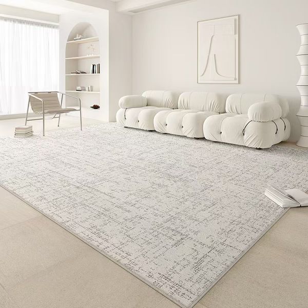 4667-58.8-BB-Minimalist Solid Color Carpet Living Room Sofa Large Area Decorative Rug Bedroom Lines Polyester Thickened Furry Home Floor Mat