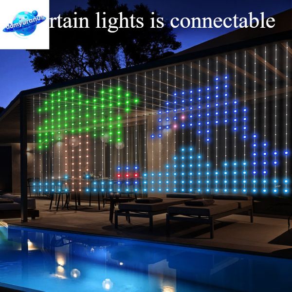 ddmyuranus 400LEDs Smart Curtain String RGB Fairy Lights Bluetooth App DIY Music Change Display for Bedroom Window Decoration