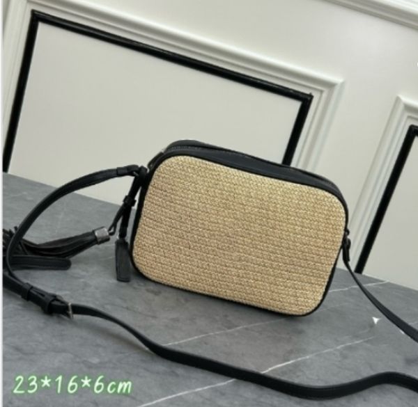20A High quality Woven Camera bag 23cm designer Weaving and splicing genuine leather Shoulder Bag fashion lady Tassel decorate handbag 23x16
