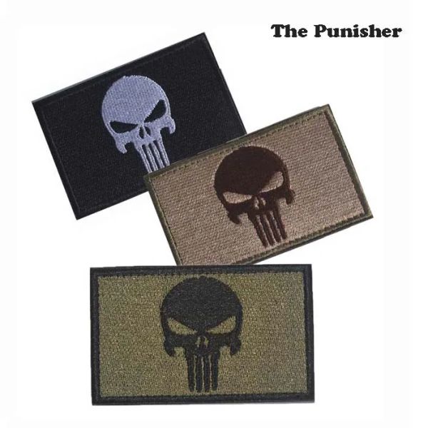 3D Embroidered Patches Tactical Punish Military Patch for Clothing Backpack Clothes Stickers Embroidery Badge skull Patch
