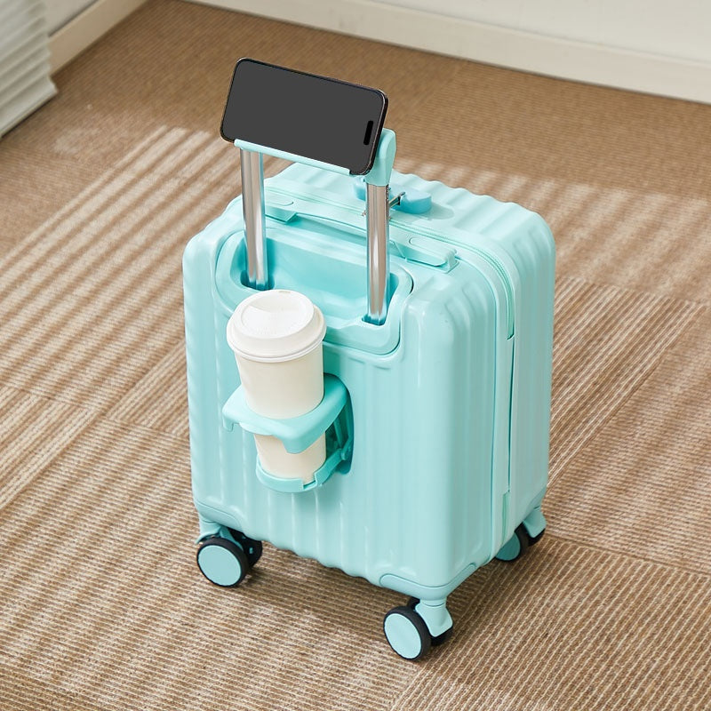 TEMU Suitcase 14-inch Carry-on Abs Trolley With Mobile Phone Holder And Cup Holder, Fashionable Luggage In 6 For Wholesale