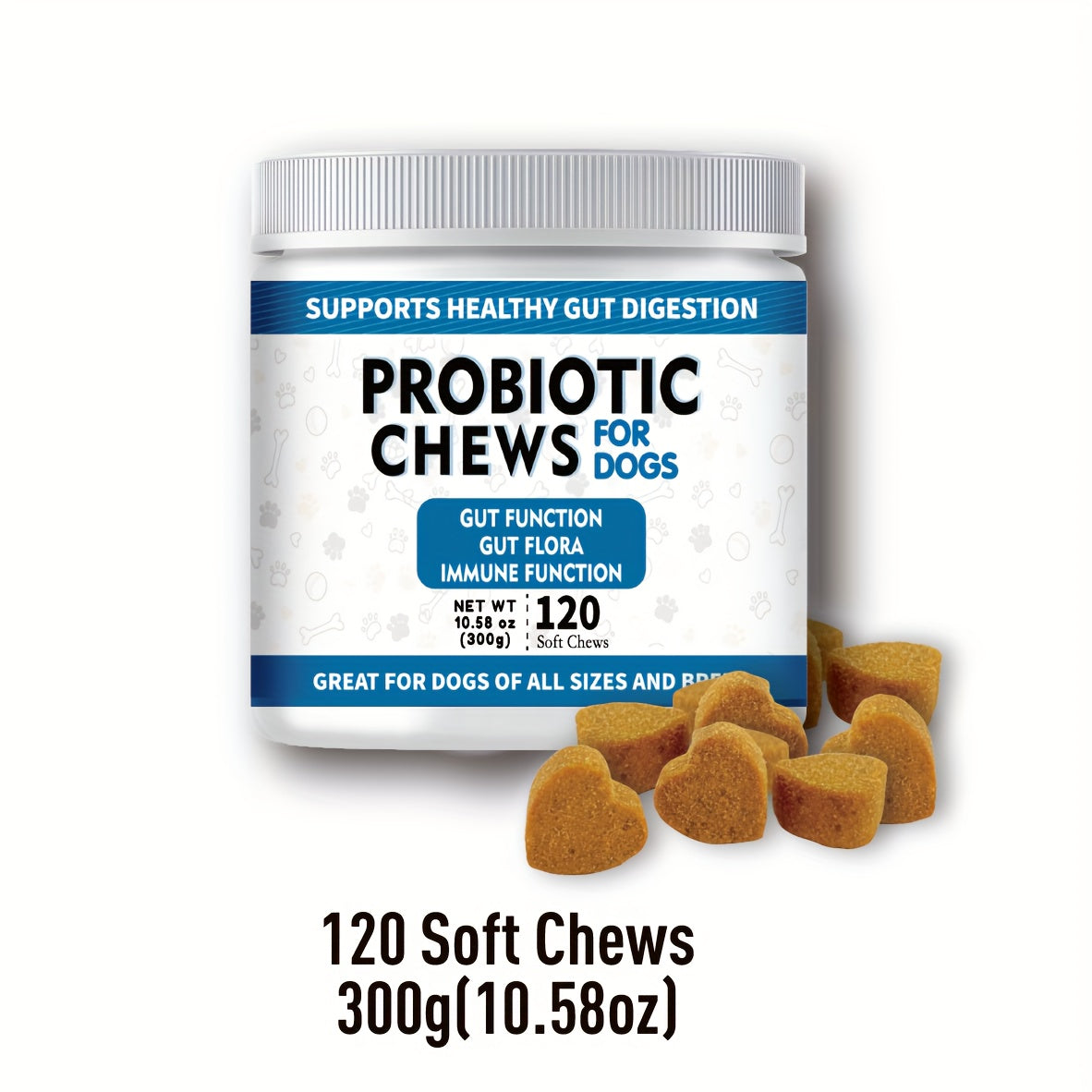 TEMU Probiotic Supplement For Dogs, Dog Probiotic Healthy Supplement, Dog And Digestive Enzymes Chews