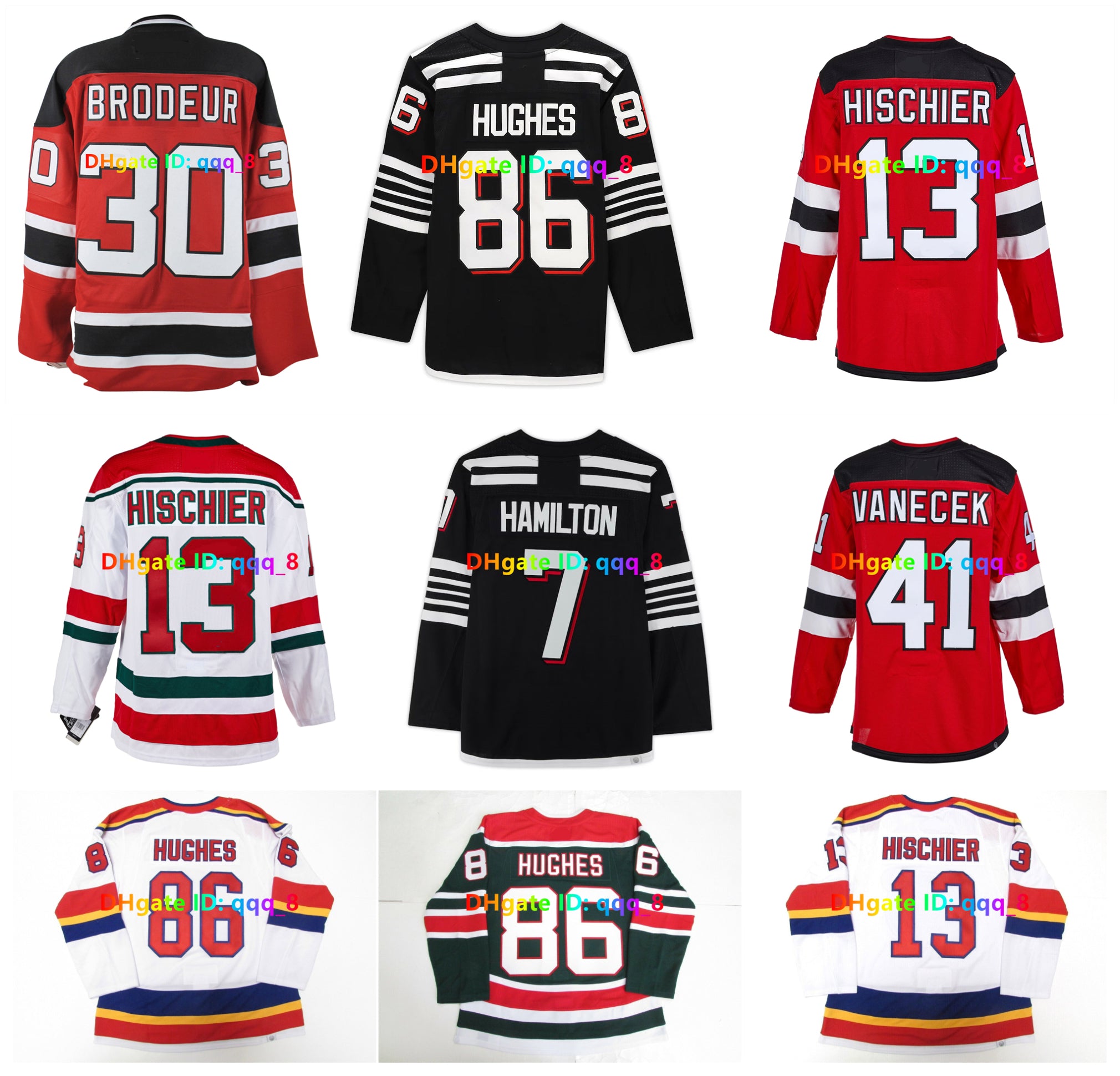 Jack Hughes Dougie Hamilton New Devils CCM Hockey Jersey Nico Hischier Martin Brodeur John Marino Kevin Bahl Tyler Toffoli Holtz Scott Stevens Erik