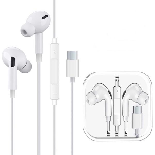 Headphone Type C Plug In-Ear Headset with Mic and Volume Remote Digital Decoding Earphone for Samsung Huawei Xiaomi Android Device with Crys