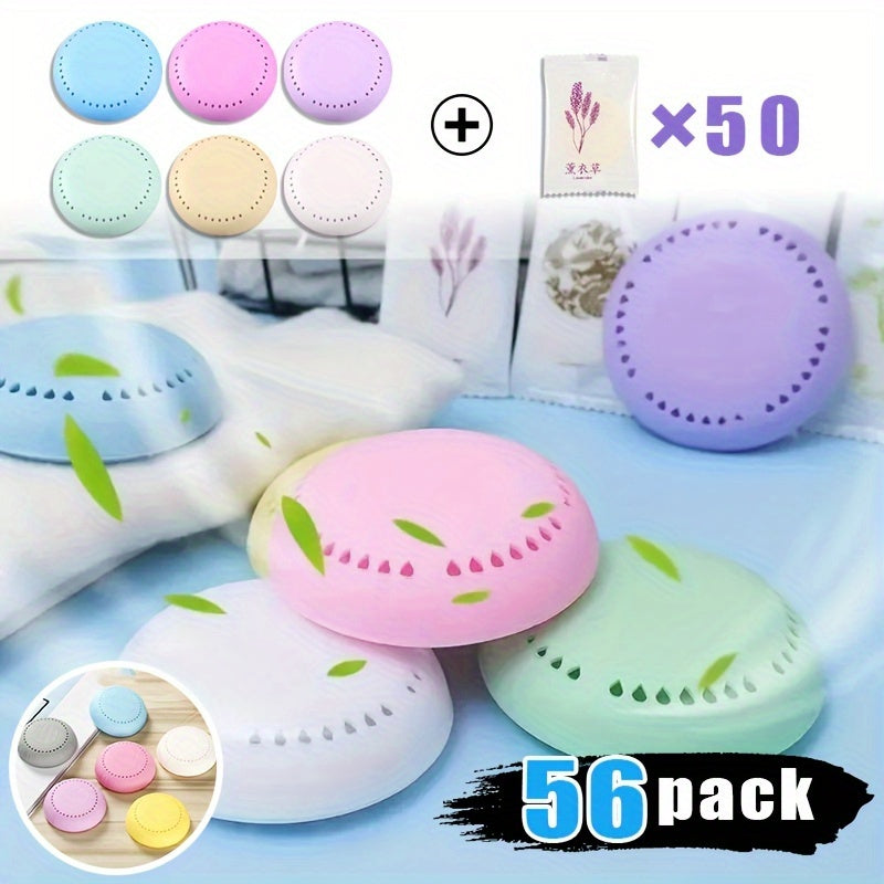 TEMU 56pcs Home Fragrance Sachet For Closets And Drawers, 50 Replacement Fragrance Tablets, Clothes Fragrant For Drawers Closets Room Wardrobe