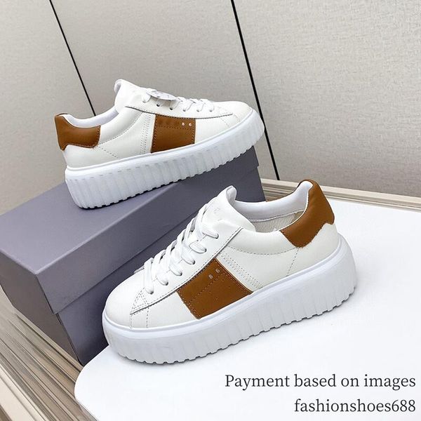 2024 new Couples Thick soled Biscuit Shoes Leather Splicing Sponge Cake Shoes Luxury Designers New Mens Shoes Womens Shoes Skateboarding Sho