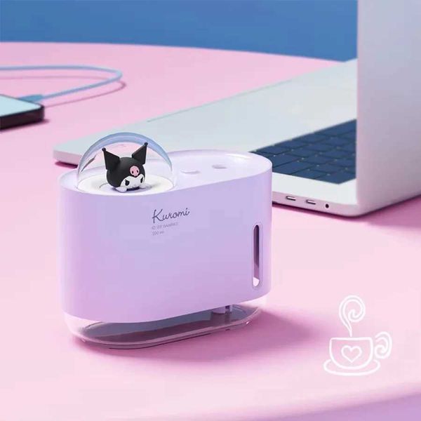 Humidifiers Cinnamoroll Kuromi Space Caule Humidifier Small 10oz Desktop Mini Hydration Instrument Cute Style Mini Portable Support USB Si S