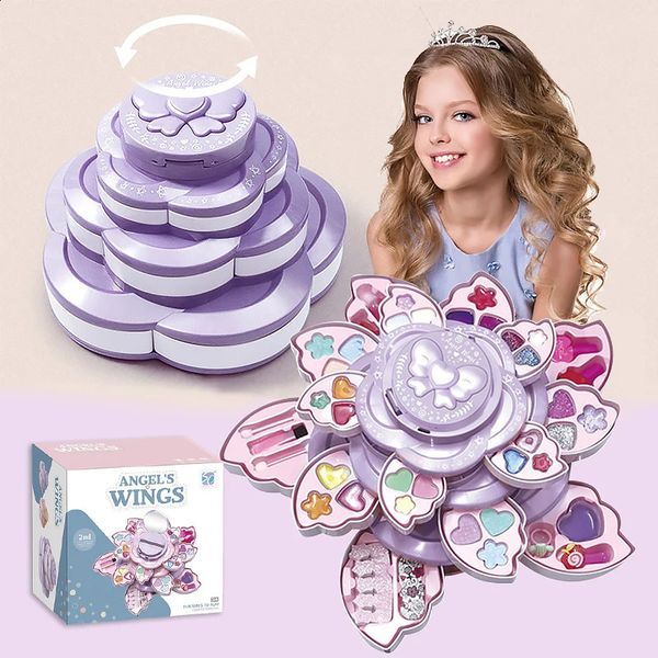 Ferramenta de maquiagem infantil kits de cosméticos para crianças fingirem brincar de brinquedos Princess Girl Beauty Fun Game 250116