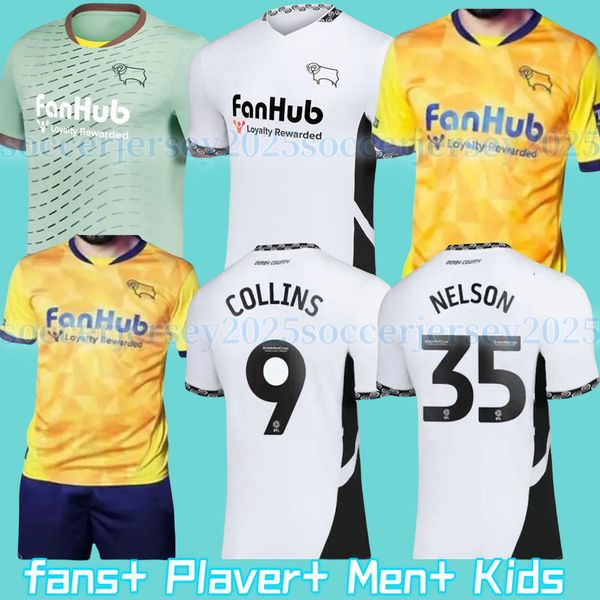 Derby 25 County soccer jerseys SIBLEY 17 CASHIN 6 NYAMBE 24 NELSON 35 ELDER 20 FORNAH 22 BARKHUIZEN 7 home away 2024 jersey football shirts