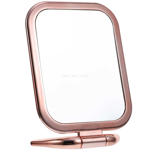Double Sided Makeup Mirror Vanity Girl Magnifying Portable Folding Dressers Home Travel Manual SquareM240722