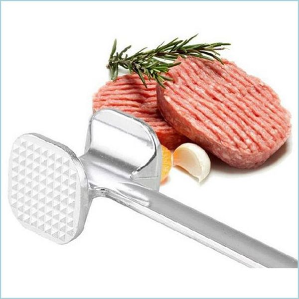 Meat Poultry Tools 19.5Cm Kitchen Aluminum Alloy Loose Tenderizers Meat Hammer Two Sides Pounders Knock-Sided For Steak Pork Tools A Dhrwv
