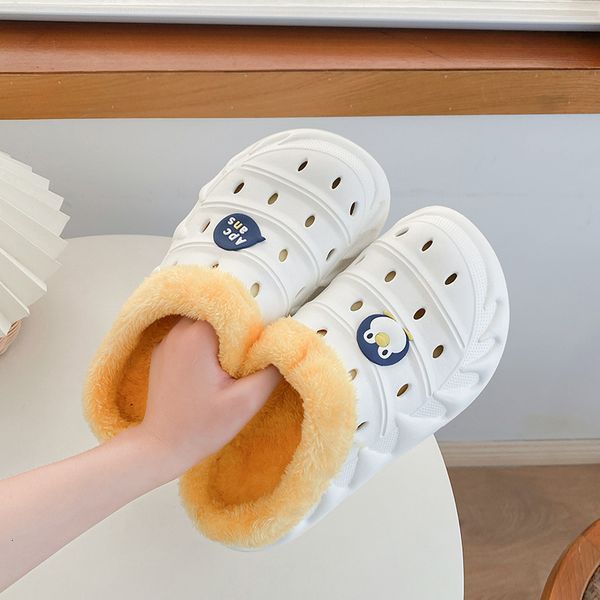 Baotou Feet Lazy Man One Word Winter Warm Couple Tuo Hollow Cute Cartoon Cotton Shoes