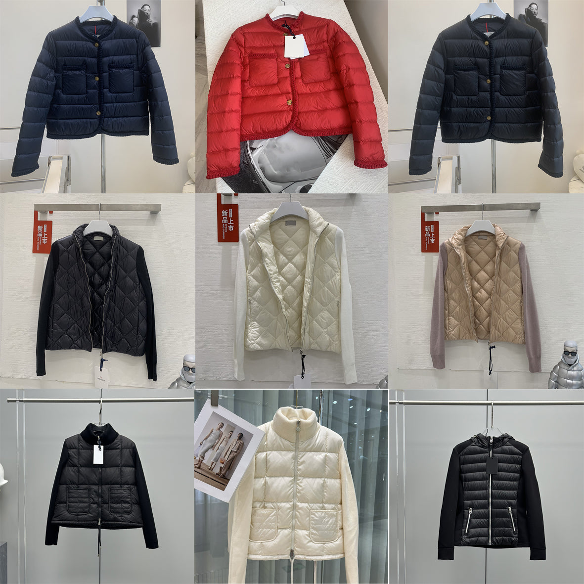 designer women down jacket Embroidered badge stand collar knit patchwork sweater lightweight casua lwinter Short classic coat jacket