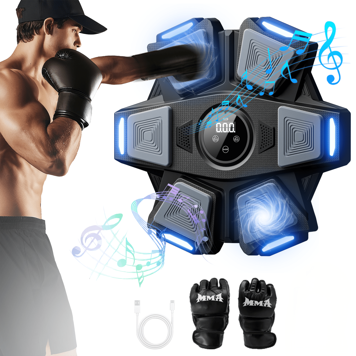 TEMU Boxing Machine For Adults, Boxing Machine With Boxing Gloves, Wall Mounted Boxing Trainer, Electronic Boxing Fitness Equipment For Home, Indoor