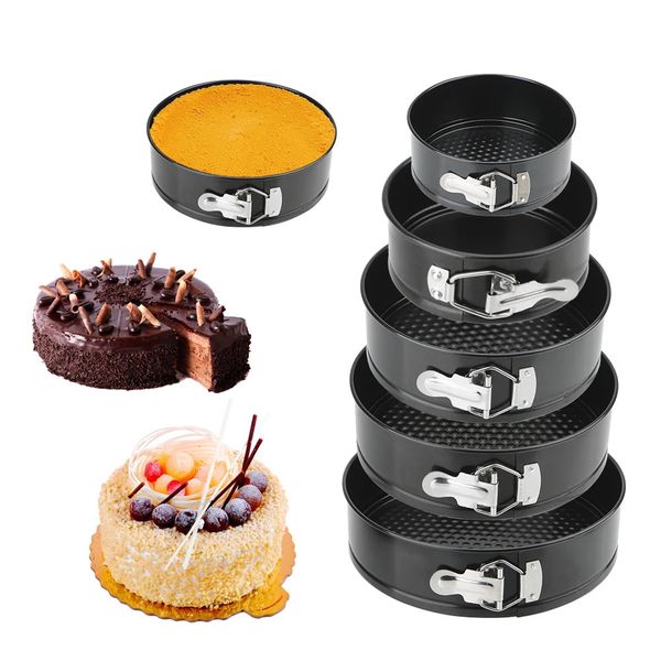 NonStick Metal Bake Mould Round Cake Pan Bakeware Removable Bottom Kitchen Accessories Carbon Steel Cakes Molds 240711