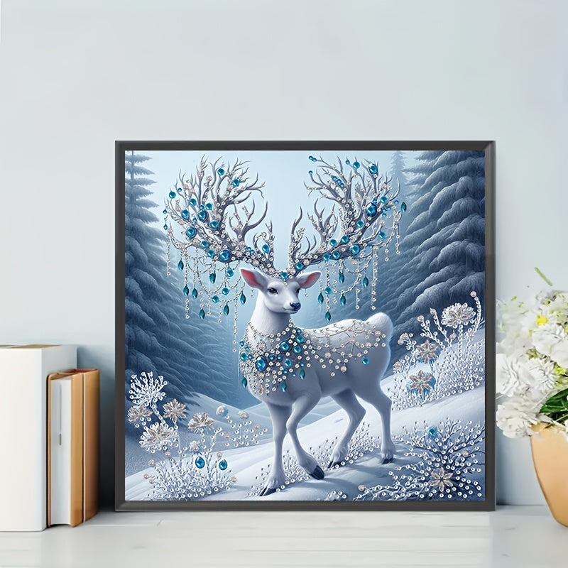 TEMU 1pc Diy 5d Kit For Adults Beginners, In Snowy With , Drill Mosaic Art Craft, Creative Handmade Inspiration For Home Wall Decor, Animal Theme,