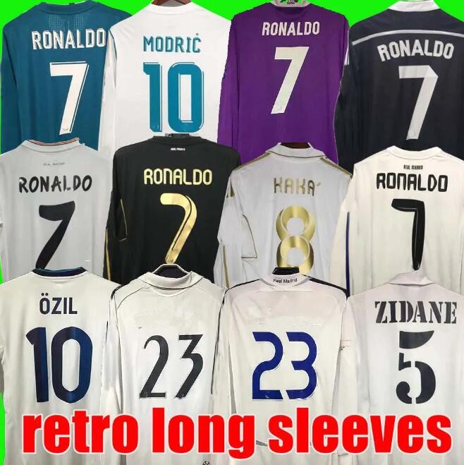 Real Retro Madrid Soccer Jersey long sleeve Football shirts GUTI Ramos SEEDORF CARLOS 10 11 12 13 14 15 16 17 RONALDO ZIDANE RAUL 00 01 02 03 04 05