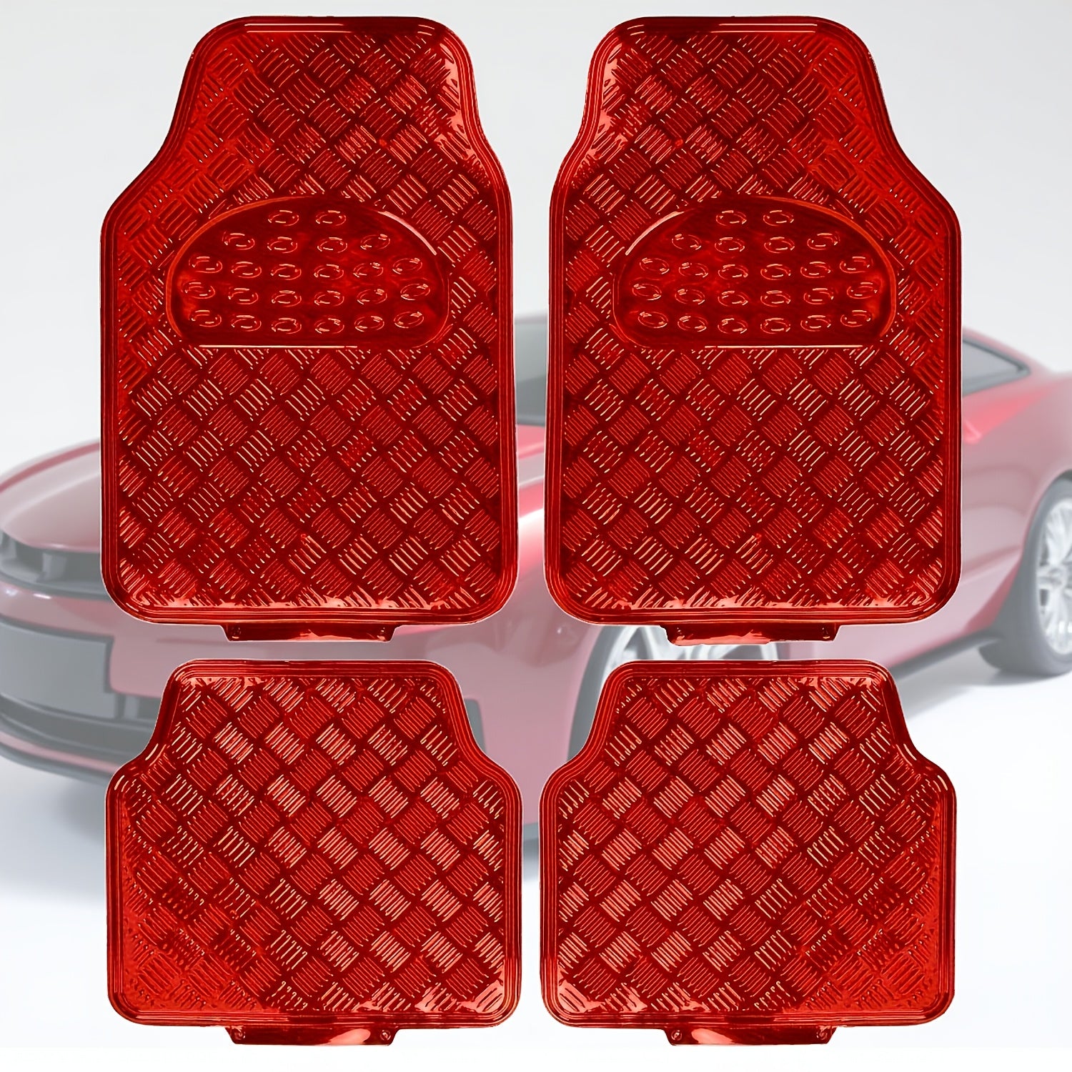 TEMU 4pcs Universal Car Floor Mat 5d Car Floor Mat Suitable For Suv- Truck Waterproof, Easy To Clean, Multiple Colors From