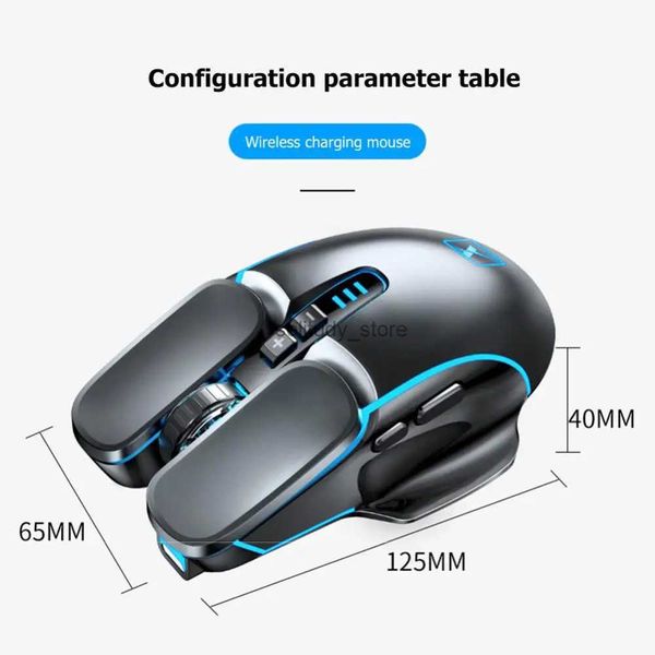 Mice Rechargeable Wireless Mouse 2.4G USB Gaming Mouse Ergonomic Mause with Backlit RGB 2400 DPI Mouse Suitable for Lapto PC Q240613