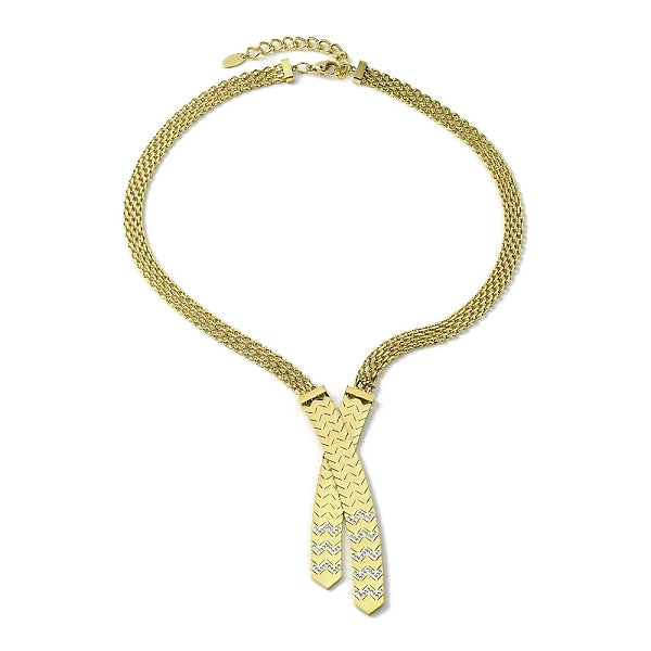 Collares de cadena de malla de acero inoxidable 304 con circonitas cúbicas