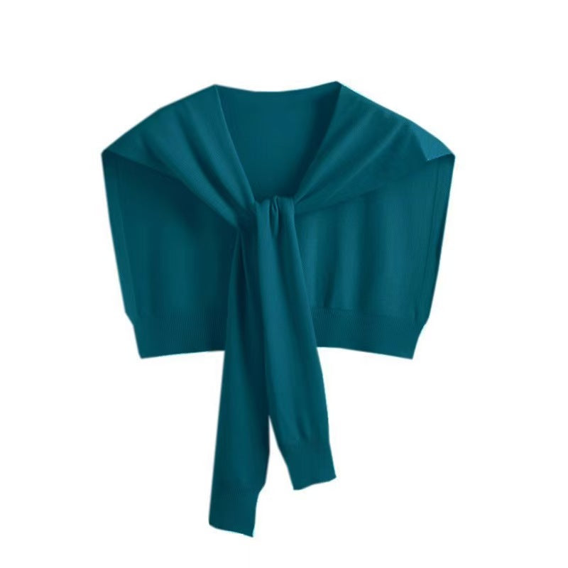 K996 Spring and summer Internet celebrity knitted women&#039;s outerwear summer shoulder protection cervical vertebra widened versatile scarf shawl