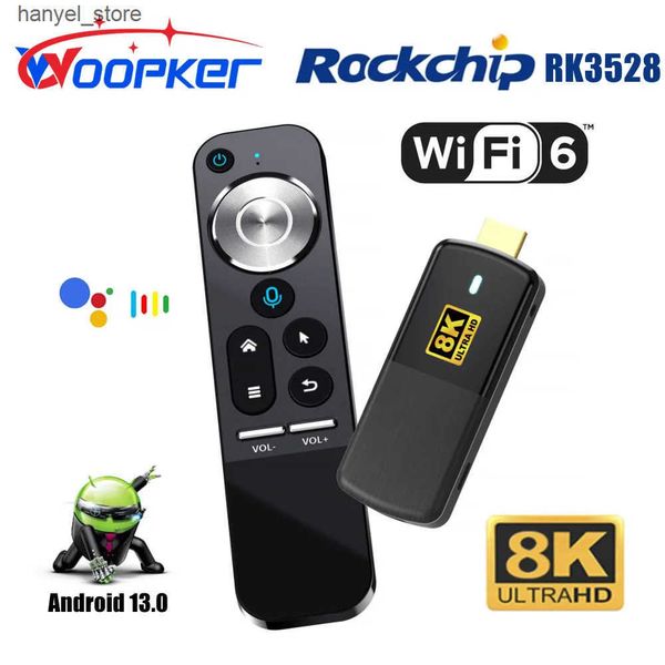 Set Top Box Woopker H96 Max M3 Android 13 TV Stick Rockchip RK3528 2GB 16GB Support 8K WIFI6 Google Voice Control With Air Mouse Set Top Box