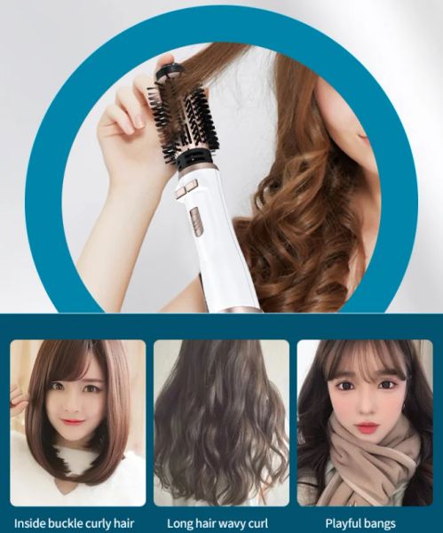 Kemei km-8020 Adjustable Temperature Fast Heating Multifunctional Electric Hair Dryer Curling Comb Straight Hair Comb
