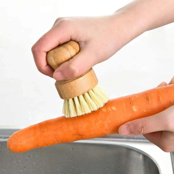 Bamboo Dish Scrub Brushes Kitchen Wooden Cleaning Scrubbers for Washing Cast Iron PanPotNatural Sisal Bristles DHL F0422 ZZ