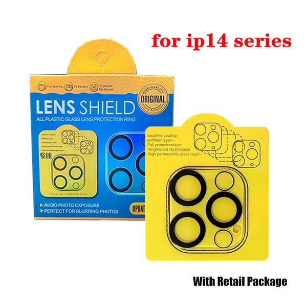 3D Clear Camera lens tempered glass Scratch-Resistant Back Screen protector full covered shield for iPhone 14 13 12 11 pro max mini With ret