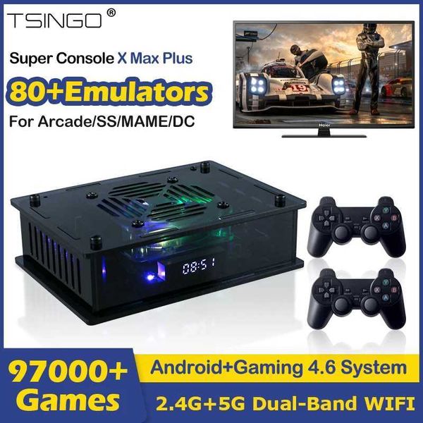 TSINGO Super Console X Max Plus 4K HD WiFi Retro TV Video Game Player 97000+ Games For PSP-DC-PS1-N64-SS Dual System S905X4 CPU Y240808