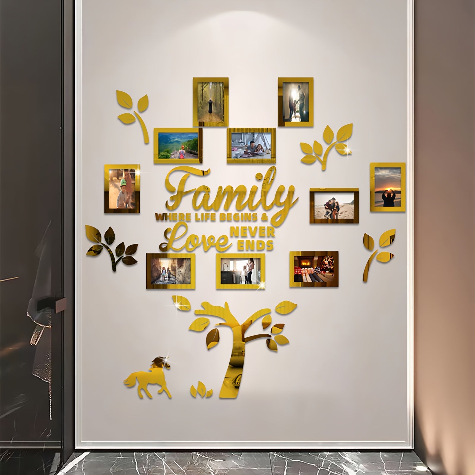 TEMU 2d Flat, A Set Of 2d Acrylic Photo Frame Wall Decorations With Poster Templates, Self-adhesive Diy Photo , Suitable For Office, Wedding, Home,