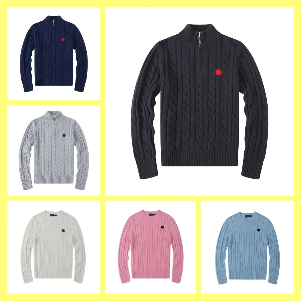 Cardigan Designer Men Sweaters Casual High Quality Pull Half Zip Women Hoodie Polo Jacket Winter Long Sleeve Sweater Pullover Size S-2XL